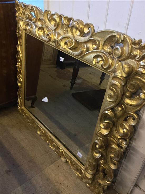 Large gilt wood frame wall mirror